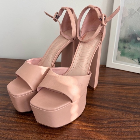 SCHUTZ Shoes - Schutz Platform Block Heel Sandals in Blush Pink size 7.5
